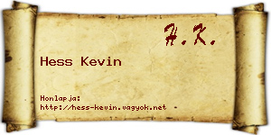 Hess Kevin névjegykártya